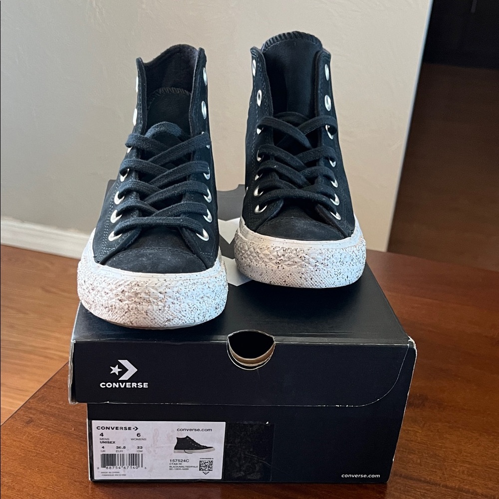 Converse CTAS Hi Top Nubuck Sneakers Black Putty *New In Box W/O Tags*  6W/4M